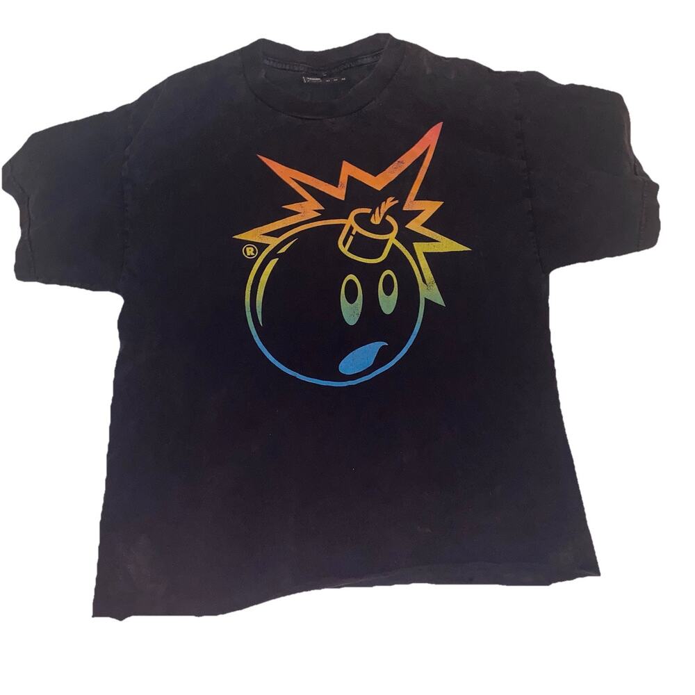 The Hundreds T Shirt Mens Medium Short‎ Sleeve Bomb Black Y2K Distressed Faded